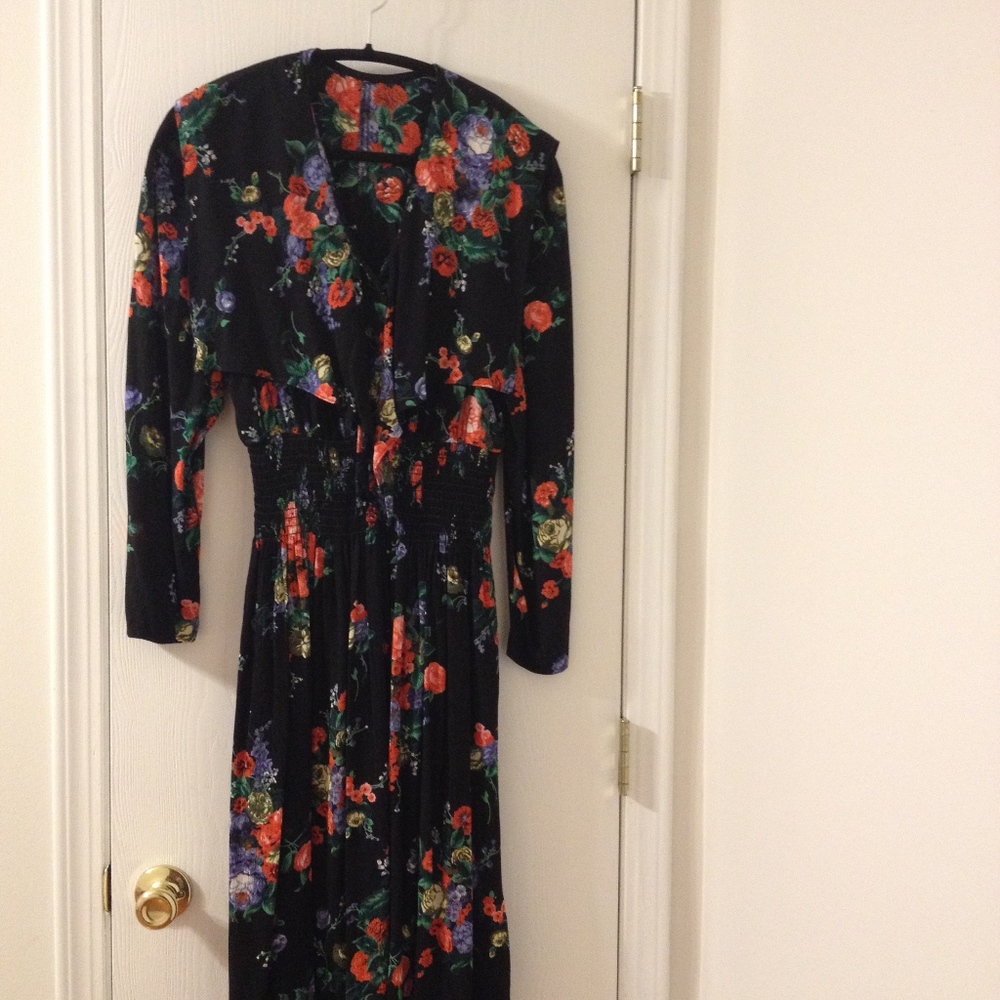 Vintage Floral Long Sleeve Dress
